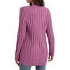 image:imageGRECERELLE 2026 Womens Long Sleeve Cable Knit Cardigan Sweater with PocketsRed Gray