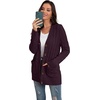 image:imageGRECERELLE 2026 Womens Long Sleeve Cable Knit Cardigan Sweater with PocketsRosewood