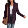 image:imageGRECERELLE 2026 Womens Long Sleeve Cable Knit Cardigan Sweater with PocketsRosewood