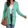 image:imageGRECERELLE 2026 Womens Long Sleeve Cable Knit Cardigan Sweater with PocketsTender Green