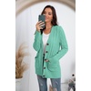 image:imageGRECERELLE 2026 Womens Long Sleeve Cable Knit Cardigan Sweater with PocketsTender Green