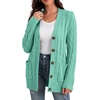 image:imageGRECERELLE 2026 Womens Long Sleeve Cable Knit Cardigan Sweater with PocketsTender Green