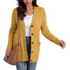 image:imageGRECERELLE 2026 Womens Long Sleeve Cable Knit Cardigan Sweater with PocketsYellow