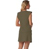 image:imageGRECERELLE 2026 Womens Summer 2 Piece Skort Set Cap Sleeve Round Neck Top amp Tennis Skirt with Pockets for Athletic amp CasualArmy Green