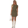 image:imageGRECERELLE 2026 Womens Summer 2 Piece Skort Set Cap Sleeve Round Neck Top amp Tennis Skirt with Pockets for Athletic amp CasualArmy Green