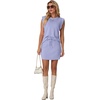 image:imageGRECERELLE 2026 Womens Summer 2 Piece Skort Set Cap Sleeve Round Neck Top amp Tennis Skirt with Pockets for Athletic amp CasualAura Indigo