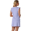 image:imageGRECERELLE 2026 Womens Summer 2 Piece Skort Set Cap Sleeve Round Neck Top amp Tennis Skirt with Pockets for Athletic amp CasualAura Indigo