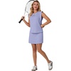 image:imageGRECERELLE 2026 Womens Summer 2 Piece Skort Set Cap Sleeve Round Neck Top amp Tennis Skirt with Pockets for Athletic amp CasualAura Indigo