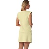 image:imageGRECERELLE 2026 Womens Summer 2 Piece Skort Set Cap Sleeve Round Neck Top amp Tennis Skirt with Pockets for Athletic amp CasualButter Yellow