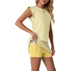 image:imageGRECERELLE 2026 Womens Summer 2 Piece Skort Set Cap Sleeve Round Neck Top amp Tennis Skirt with Pockets for Athletic amp CasualButter Yellow