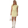 image:imageGRECERELLE 2026 Womens Summer 2 Piece Skort Set Cap Sleeve Round Neck Top amp Tennis Skirt with Pockets for Athletic amp CasualButter Yellow
