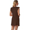 image:imageGRECERELLE 2026 Womens Summer 2 Piece Skort Set Cap Sleeve Round Neck Top amp Tennis Skirt with Pockets for Athletic amp CasualDark Coffee