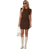 image:imageGRECERELLE 2026 Womens Summer 2 Piece Skort Set Cap Sleeve Round Neck Top amp Tennis Skirt with Pockets for Athletic amp CasualDark Coffee