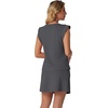 image:imageGRECERELLE 2026 Womens Summer 2 Piece Skort Set Cap Sleeve Round Neck Top amp Tennis Skirt with Pockets for Athletic amp CasualDark Gray