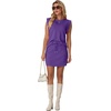 image:imageGRECERELLE 2026 Womens Summer 2 Piece Skort Set Cap Sleeve Round Neck Top amp Tennis Skirt with Pockets for Athletic amp CasualDark Purple