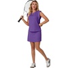 image:imageGRECERELLE 2026 Womens Summer 2 Piece Skort Set Cap Sleeve Round Neck Top amp Tennis Skirt with Pockets for Athletic amp CasualDark Purple