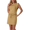 image:imageGRECERELLE 2026 Womens Summer 2 Piece Skort Set Cap Sleeve Round Neck Top amp Tennis Skirt with Pockets for Athletic amp CasualGinger