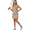 image:imageGRECERELLE 2026 Womens Summer 2 Piece Skort Set Cap Sleeve Round Neck Top amp Tennis Skirt with Pockets for Athletic amp CasualKhaki