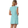 image:imageGRECERELLE 2026 Womens Summer 2 Piece Skort Set Cap Sleeve Round Neck Top amp Tennis Skirt with Pockets for Athletic amp CasualLight Blue