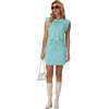image:imageGRECERELLE 2026 Womens Summer 2 Piece Skort Set Cap Sleeve Round Neck Top amp Tennis Skirt with Pockets for Athletic amp CasualLight Blue