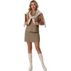 image:imageGRECERELLE 2026 Womens Summer 2 Piece Skort Set Cap Sleeve Round Neck Top amp Tennis Skirt with Pockets for Athletic amp CasualLight Coffee