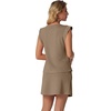 image:imageGRECERELLE 2026 Womens Summer 2 Piece Skort Set Cap Sleeve Round Neck Top amp Tennis Skirt with Pockets for Athletic amp CasualLight Coffee