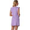 image:imageGRECERELLE 2026 Womens Summer 2 Piece Skort Set Cap Sleeve Round Neck Top amp Tennis Skirt with Pockets for Athletic amp CasualLilac