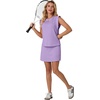 image:imageGRECERELLE 2026 Womens Summer 2 Piece Skort Set Cap Sleeve Round Neck Top amp Tennis Skirt with Pockets for Athletic amp CasualLilac