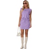 image:imageGRECERELLE 2026 Womens Summer 2 Piece Skort Set Cap Sleeve Round Neck Top amp Tennis Skirt with Pockets for Athletic amp CasualLilac