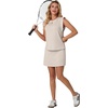 image:imageGRECERELLE 2026 Womens Summer 2 Piece Skort Set Cap Sleeve Round Neck Top amp Tennis Skirt with Pockets for Athletic amp CasualOatmeal