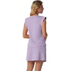 image:imageGRECERELLE 2026 Womens Summer 2 Piece Skort Set Cap Sleeve Round Neck Top amp Tennis Skirt with Pockets for Athletic amp CasualPurple