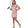 image:imageGRECERELLE 2026 Womens Summer 2 Piece Skort Set Cap Sleeve Round Neck Top amp Tennis Skirt with Pockets for Athletic amp CasualRose Pink