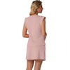 image:imageGRECERELLE 2026 Womens Summer 2 Piece Skort Set Cap Sleeve Round Neck Top amp Tennis Skirt with Pockets for Athletic amp CasualRose Pink