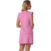 image:imageGRECERELLE 2026 Womens Summer 2 Piece Skort Set Cap Sleeve Round Neck Top amp Tennis Skirt with Pockets for Athletic amp CasualRose Red