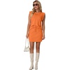 image:imageGRECERELLE 2026 Womens Summer 2 Piece Skort Set Cap Sleeve Round Neck Top amp Tennis Skirt with Pockets for Athletic amp CasualVibrant Orange