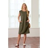 image:imageGRECERELLE 2026 Womens Summer Casual WrinkleFree Midi Dress with PocketsArmy Green