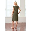 image:imageGRECERELLE 2026 Womens Summer Casual WrinkleFree Midi Dress with PocketsArmy Green