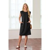 image:imageGRECERELLE 2026 Womens Summer Casual WrinkleFree Midi Dress with PocketsBlack