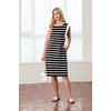 image:imageGRECERELLE 2026 Womens Summer Casual WrinkleFree Midi Dress with PocketsBlack White Strip