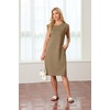 image:imageGRECERELLE 2026 Womens Summer Casual WrinkleFree Midi Dress with PocketsBrown