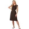image:imageGRECERELLE 2026 Womens Summer Casual WrinkleFree Midi Dress with PocketsDark Coffee