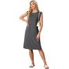 image:imageGRECERELLE 2026 Womens Summer Casual WrinkleFree Midi Dress with PocketsDark Gray
