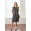 image:imageGRECERELLE 2026 Womens Summer Casual WrinkleFree Midi Dress with PocketsDark Gray