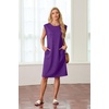 image:imageGRECERELLE 2026 Womens Summer Casual WrinkleFree Midi Dress with PocketsDark Purple