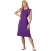 image:imageGRECERELLE 2026 Womens Summer Casual WrinkleFree Midi Dress with PocketsDark Purple