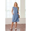 image:imageGRECERELLE 2026 Womens Summer Casual WrinkleFree Midi Dress with PocketsDenim Blue