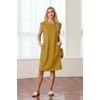 image:imageGRECERELLE 2026 Womens Summer Casual WrinkleFree Midi Dress with PocketsGinger