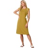 image:imageGRECERELLE 2026 Womens Summer Casual WrinkleFree Midi Dress with PocketsGinger