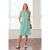 image:imageGRECERELLE 2026 Womens Summer Casual WrinkleFree Midi Dress with PocketsLight Blue