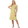 image:imageGRECERELLE 2026 Womens Summer Casual WrinkleFree Midi Dress with PocketsMustard Yellow